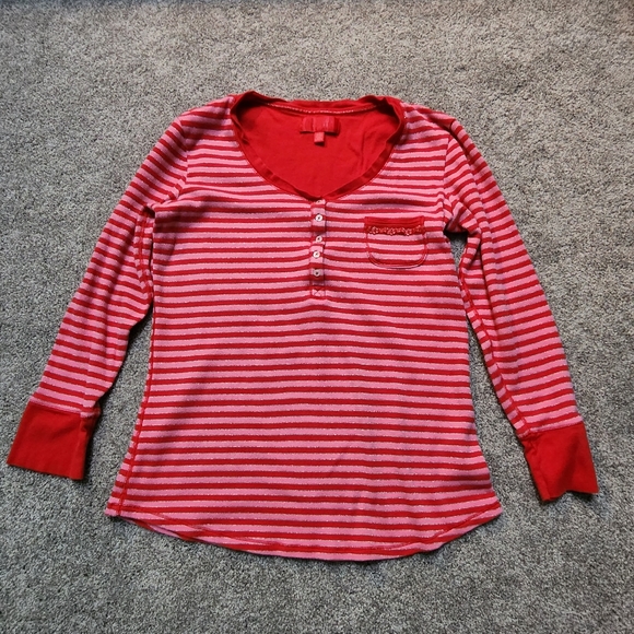 Victoria's Secret Pink and Red Glitter Thermal Pajama Set - Picture 2 of 7